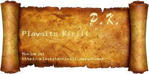 Plavsits Kirill névjegykártya